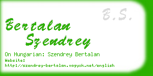 bertalan szendrey business card